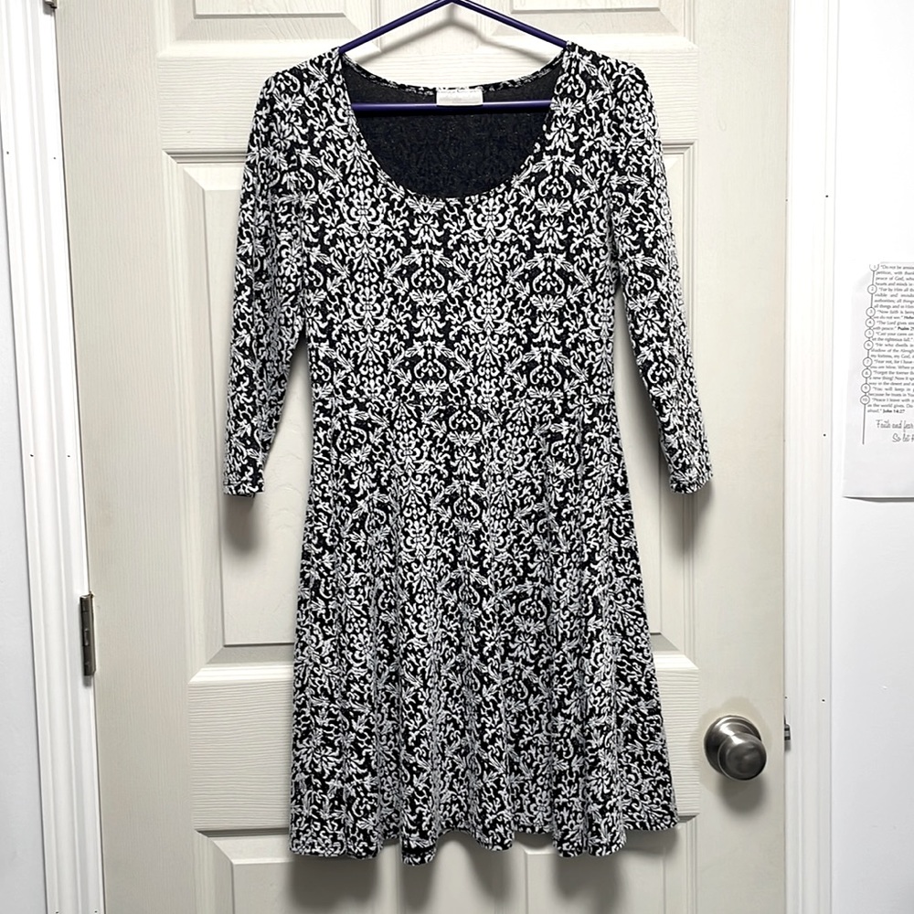 White and Black Pattern Dress